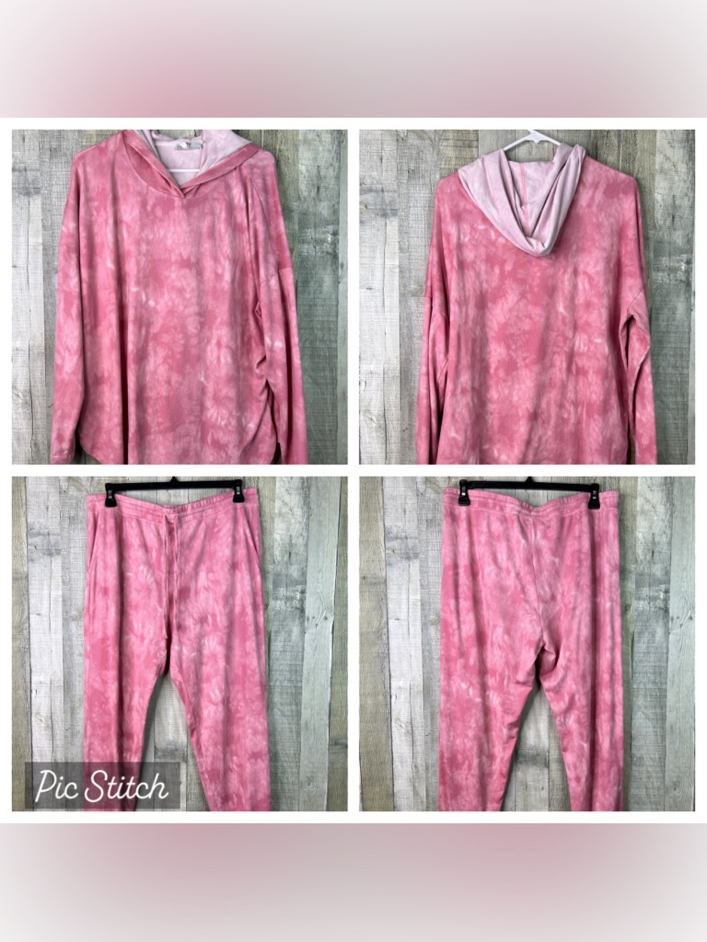 Natori XL 2-Pc Set Lounge-Wear Hooded Top & Pants Stretch Drawstring Waistband